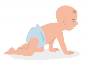 Baby krabbelt