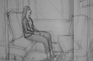 Frau in S-Bahn Frau in S-Bahn