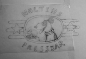 Neue Logo-Skizze zu Noltens FressBar. Entstand aus Spaß an der Freud.